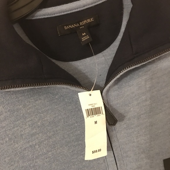 Banana Republic | Blue Sweater w/ Contrast Collar - Picture 4 of 5